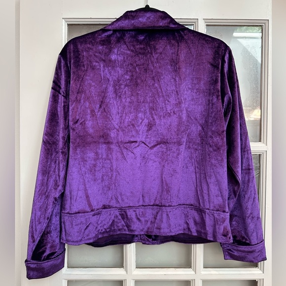 Robert Louis Designer Silk Sasha Purple Velvet Button Up Blouse Size Small S NWT - Picture 11 of 11